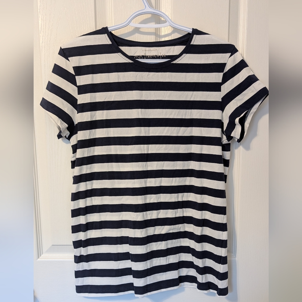 Atmosphere Navy and White Striped T-Shirt